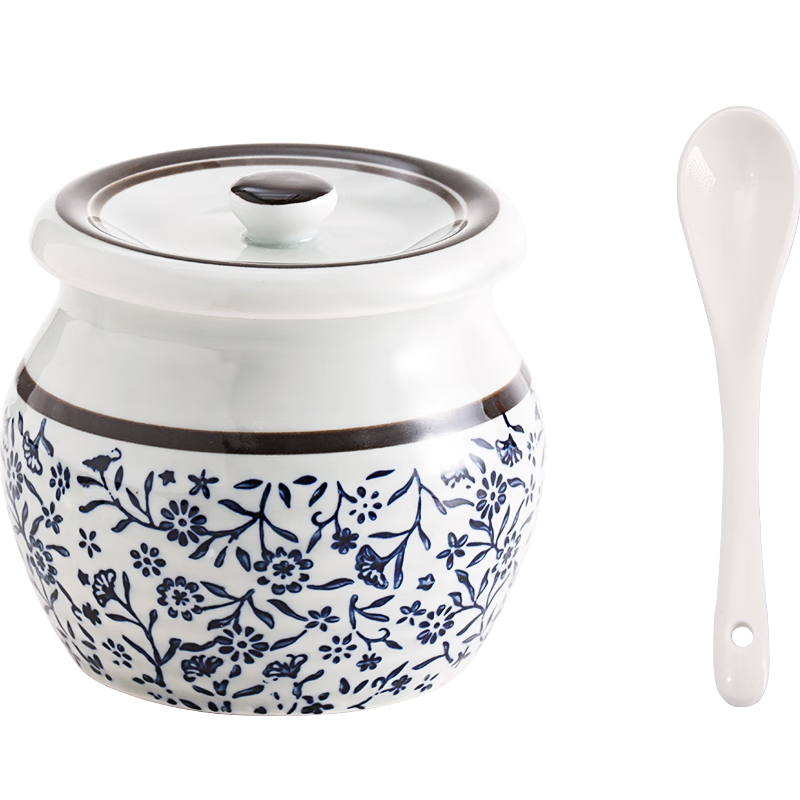 BJ Ceramic High-Temperature Resistant Oil Dispenser Jar, Spices Container, Oil Storage Tank, Chili Oil Container, Oil Storage Vessel, 300ml