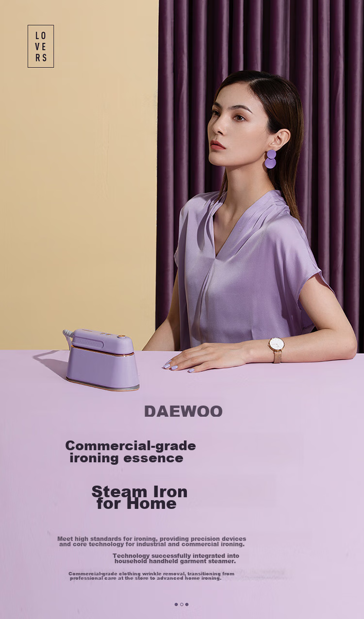 DAEWOO [Low Price for Top Streamer 9% Off] Handheld Garment Steamer for Home Use, High-Pressure Steam Iron, Portable Small Sterilizing Electric Iron for Travel And Business Trips HI-029PRO Purple 10