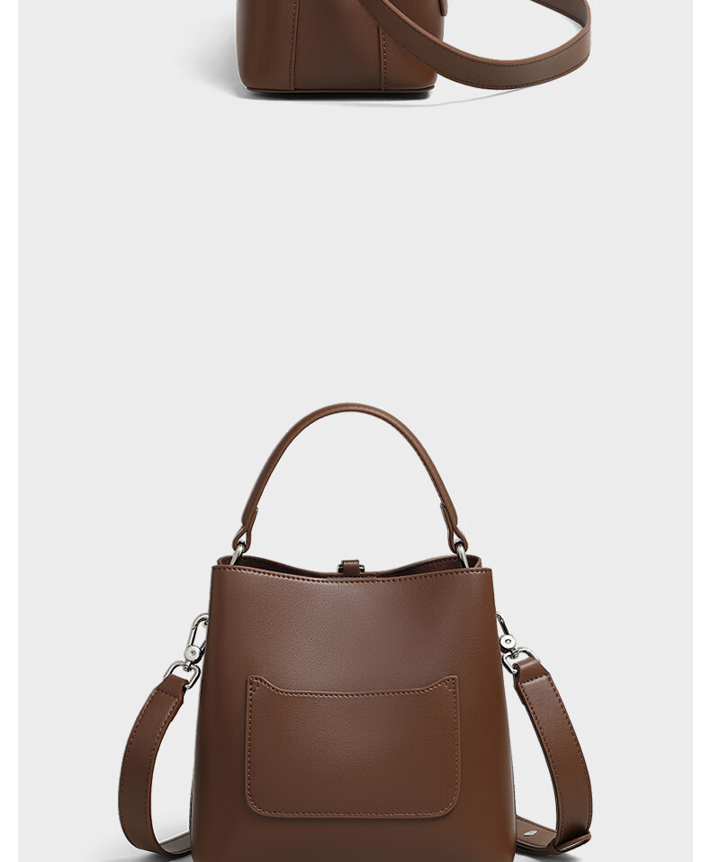 Viney Leather Handbag, Large Capacity Bucket Bag for Women, Tote Bag with Handles And Crossbody Strap, Practical Birthday And Mother's Day Gift for Mom 12