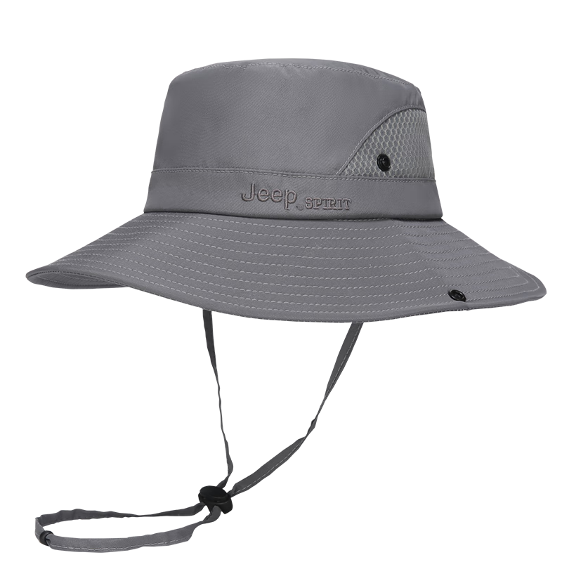 JEEP Hat, Unisex Sun Protection Cap for All Seasons, Fisherman Hat, Outdoor Sports UV-Resistant Sun Hat A0352, Light Gray
