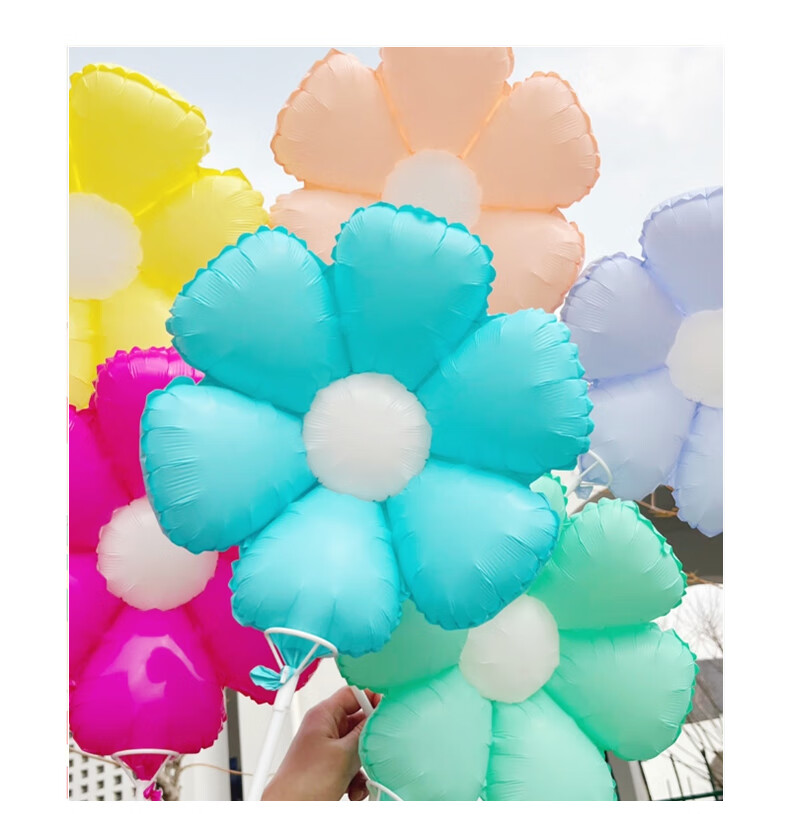 Duomeiyi Birthday Scene Decoration Balloons for Children, Boys And Girls, Daisy Sun Colorful Multi-Color Aluminum Foil Balloons, 5-Piece Set 5