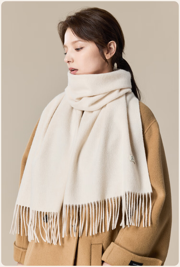 JIUMU Pure Wool Scarf for Women, Autumn And Winter Neck Warmer, Ladies' Warm Shawl, Gift for Women, Gift for Mom, Mid-Autumn Festival Birthday Present 9