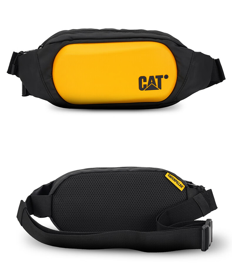 CAT Waist Bag, Chest Bag, Trendy Shoulder Crossbody Phone Bag, Hard Shell 3D Bag for Students, Birthday Gift for Men And Women, Black And Yellow, 84267 12
