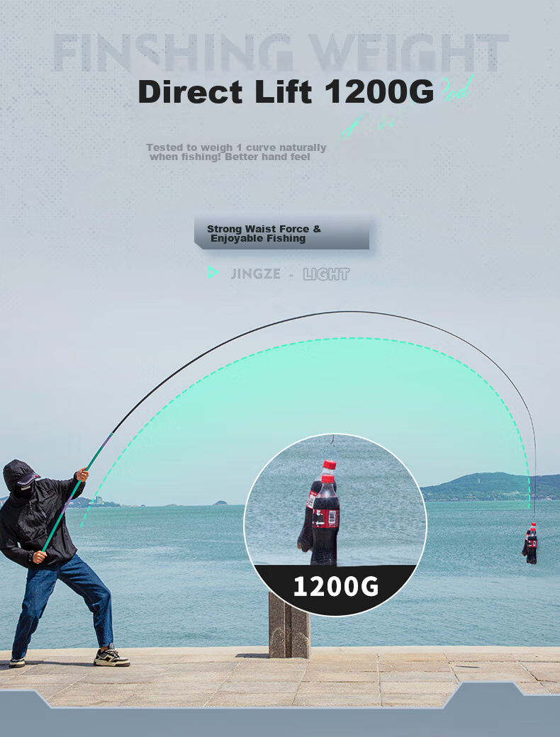 Grsaed Jieze 6.3-Meter Fishing Rod, Ultra-Light And Ultra-Hard Carbon Fiber Fishing Pole, Hand Rod, Platform Fishing Rod, Carp Rod, Crucian Carp Rod, Fishing Tackle 8