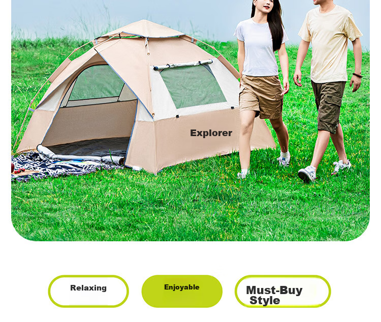 TAN XIAN ZHE Fully Automatic Sun Protection Tent, Outdoor Camping No-Setup Tent, Family Outing Camping Tent 27