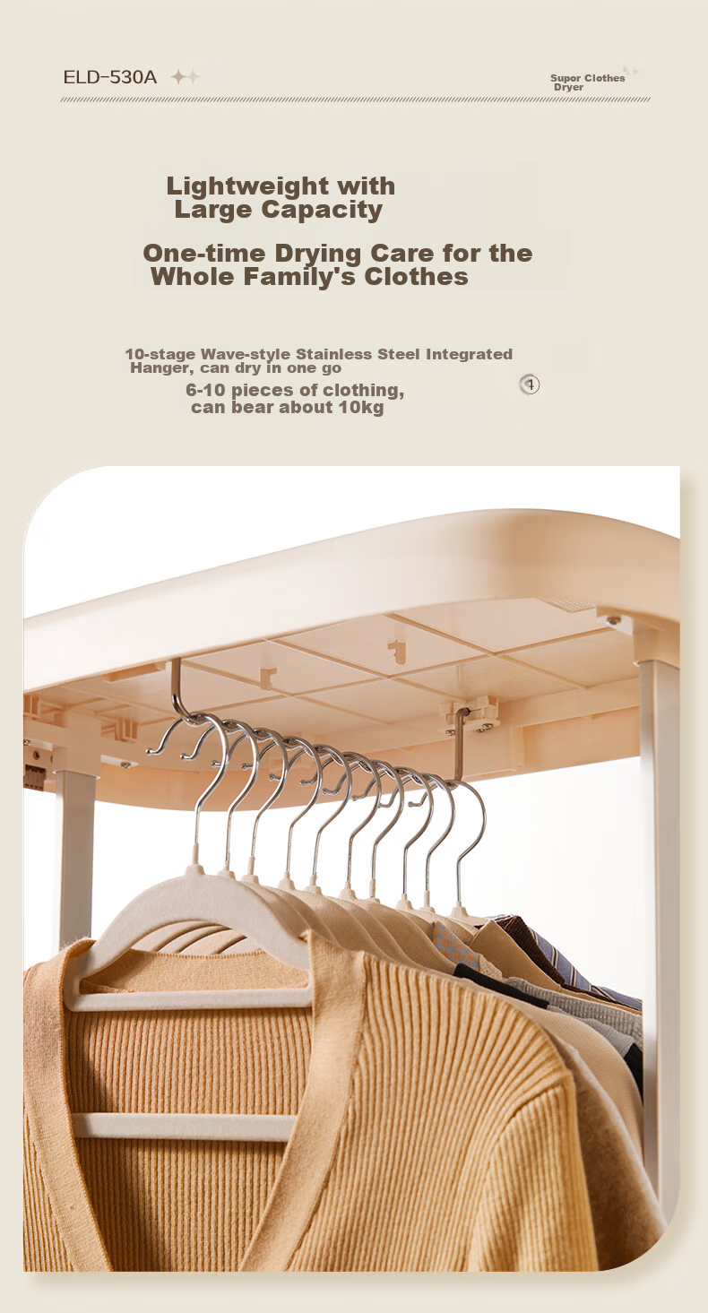 SUPOR Clothes Dryer, Home Small Foldable Wardrobe, Portable Baby Clothing Dehumidifying And Drying Device, Inner Garment Sterilizer ELD-530A 9
