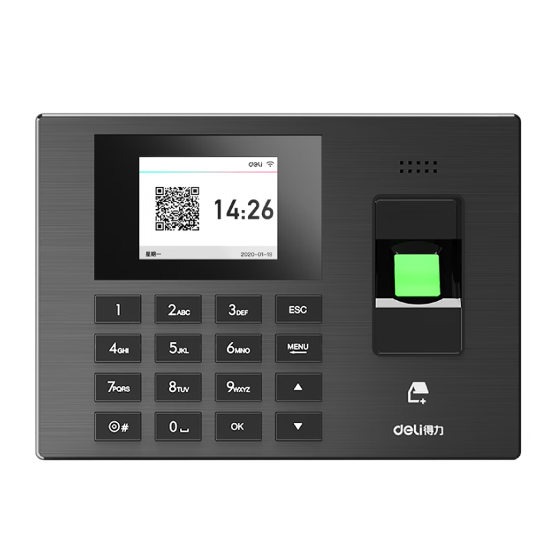 Deli Attendance Machine, Fingerprint Recognition, Smart Cloud WiFi Connection, Remote Online Management, Real-Time Attendance Viewing, Multi-Store Management, Attendance Machine 3960CSE