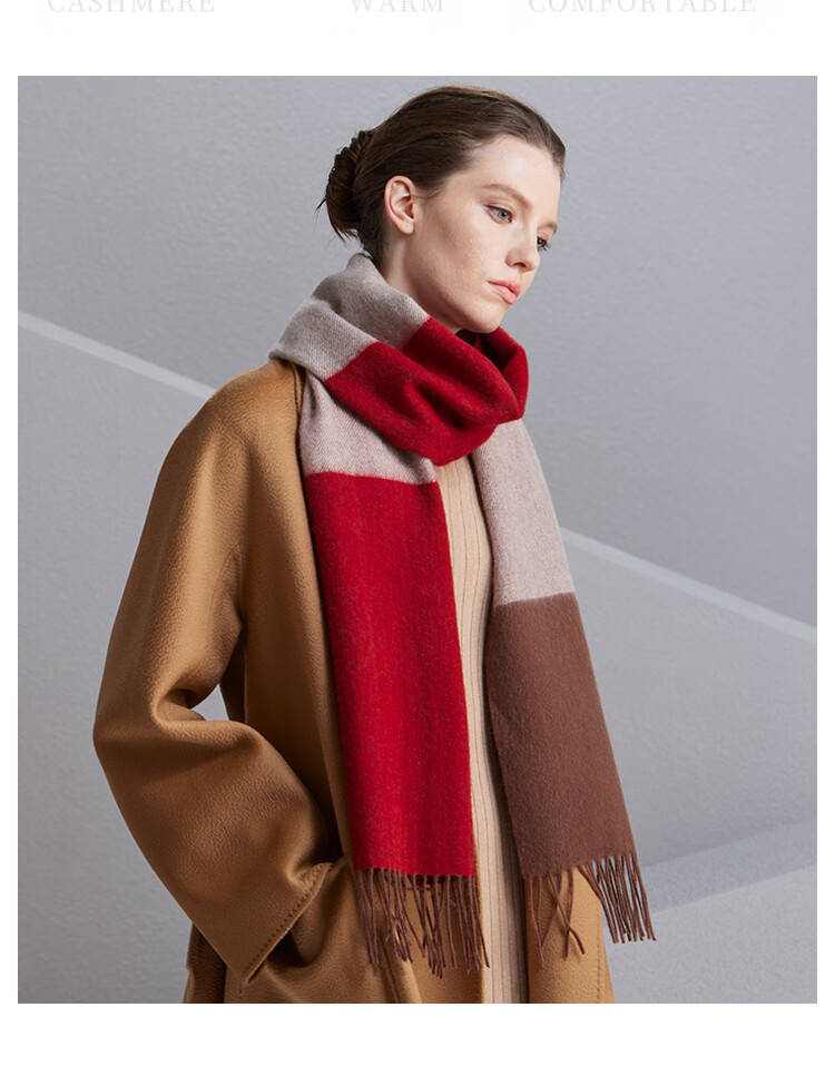 Hengyuanxiang 100% Cashmere Scarf, Women's Shawl, Warm Neck Warmer, Birthday Gift for Mom, Present for Elders 19