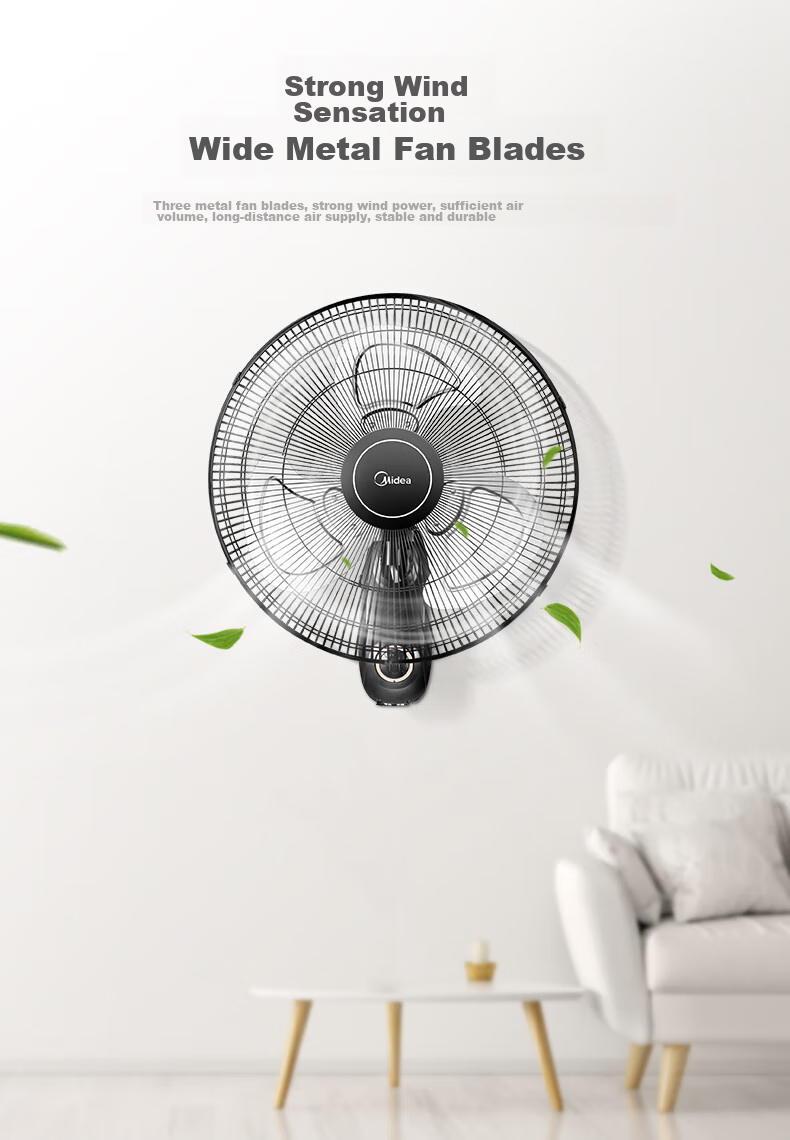 Midea Wall-Mounted Industrial Metal Fan, Commercial Wide-Angle Oscillating High-Volume Wall-Mounted AC Fixed-Frequency Fan, 20-Inch Large Head Wall-Mounted Electric Fan, FW45-20B 6