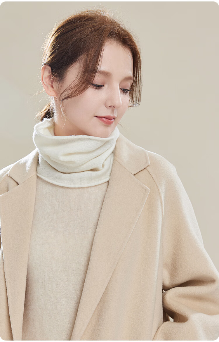 JIUMU 100% Cashmere Warm Neck Gaiter for Women, Autumn And Winter Thickened Cold Protection Neck Warmer, Winter Outdoor Scarf for Wome 12