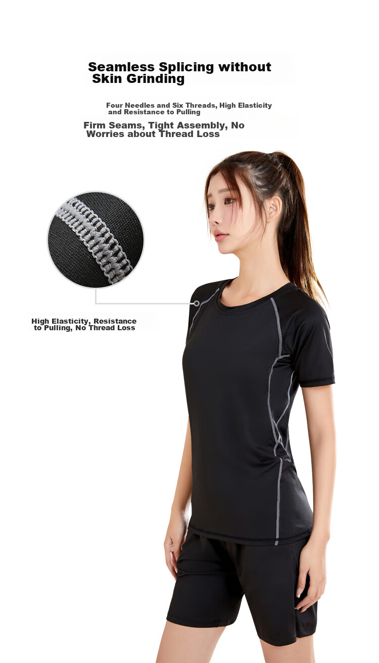 FANDIMU Women's Sports Set, Running Outfit, Yoga Track And Field Fitness Wear, Breathable High-Elasticity Basketball Badminton Training Clothes 8