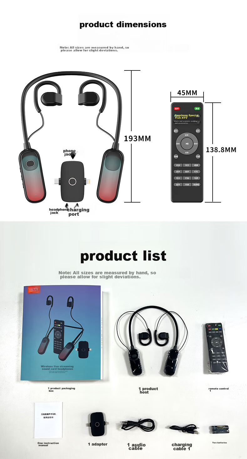Buguniao G10 Wireless Live Streaming Sound Card Kit with Headphones And Microphone, Neck-Hanging Open-Style Outdoor Internet Celebrity Singing Equipment for Live Streaming 19