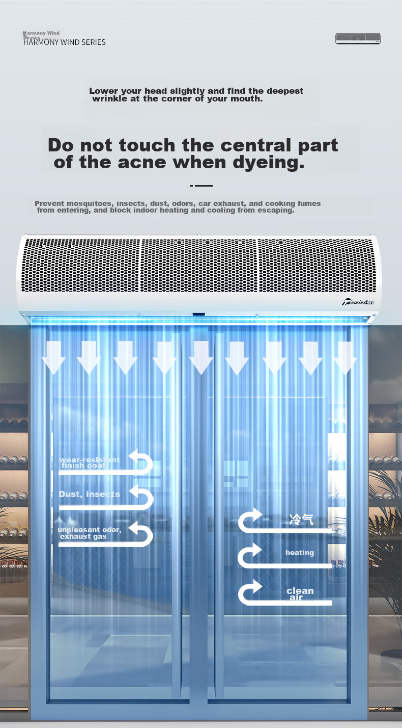 Theodoor Commercial Air Curtain Harmonious Wind Series 1.8m Air Door Curtain High Air Volume FM-3018F 4