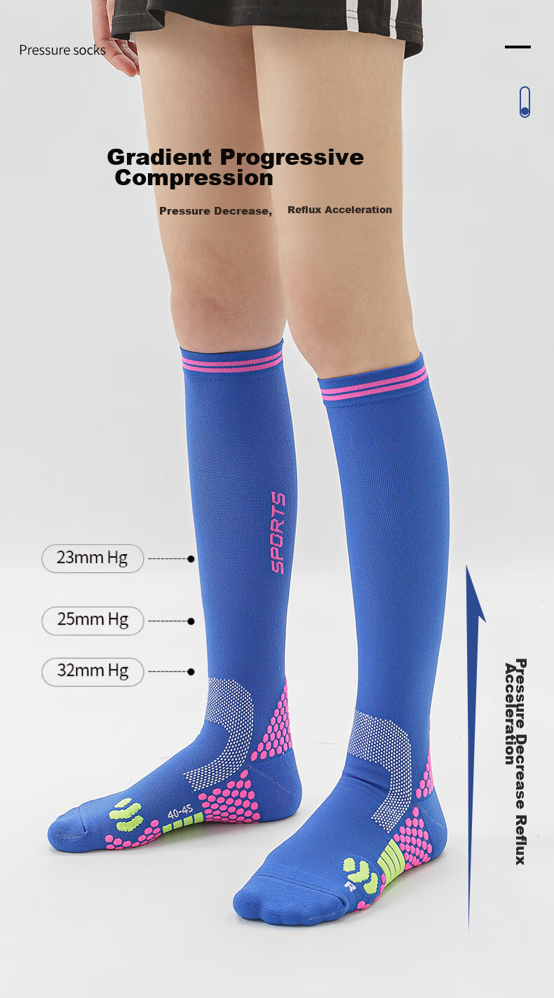 CASPIAN WOLF Running Marathon Sports Socks, Compression Socks for Fitness And Jump Rope, Pressure Socks for Men, Elastic Long Tube Calf Sleeves 6