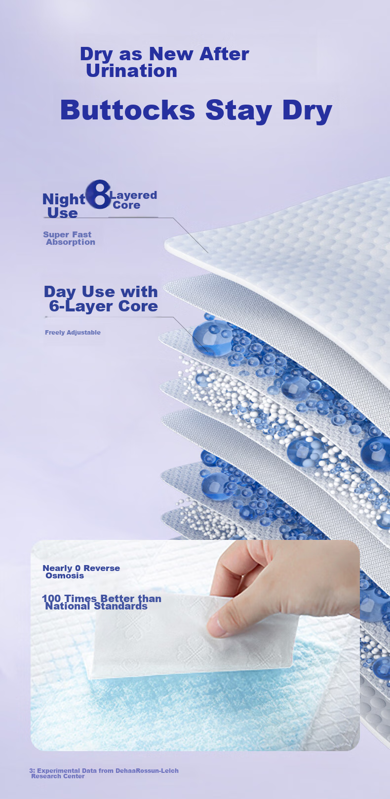 Lelch Day And Night Soft Care Comfort Pants, Size L, 3 Pieces, Night Use Trial Pack, Pull-Up Diapers, Soft Breathable Portable Pack 10