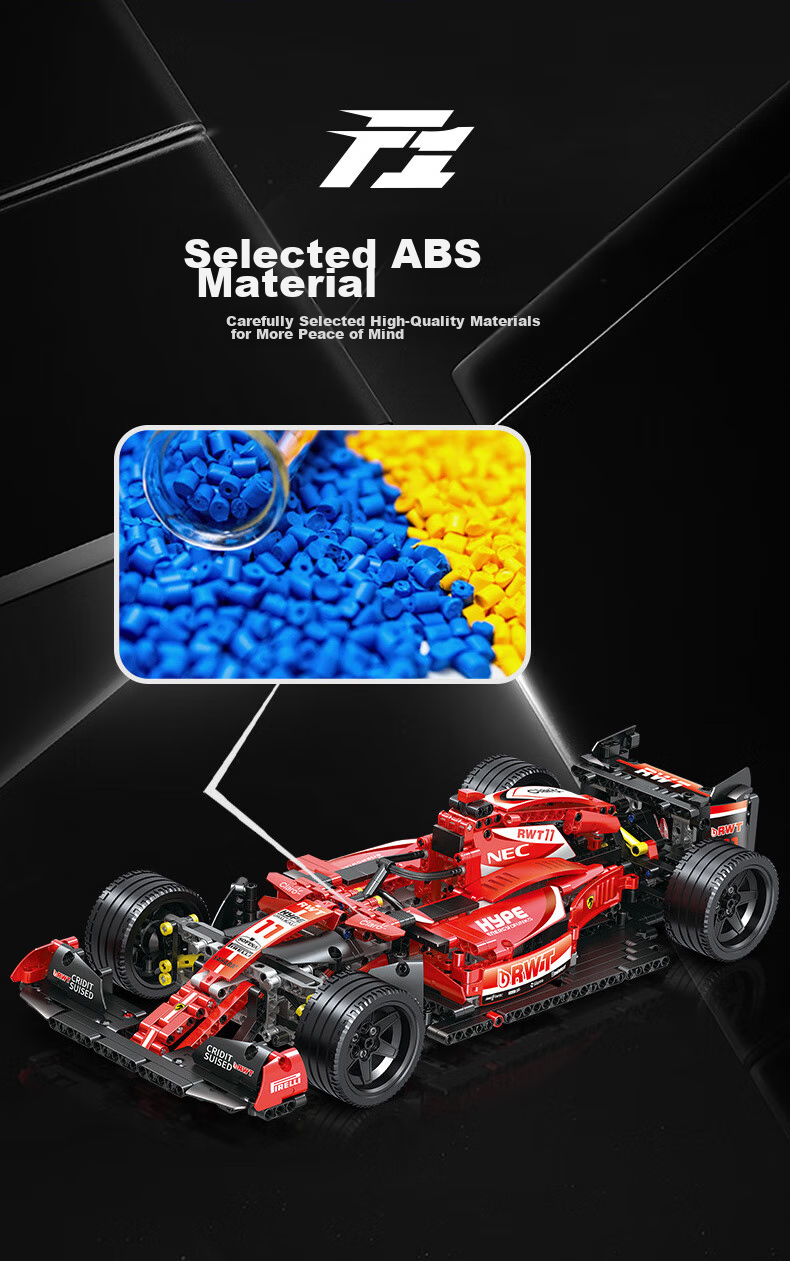 Lianhe Chuangxiang Compatible with Lego Ferrari F1 Race Car Building Blocks, Toy Car for Boys Aged 8-12, Birthday Gift 8