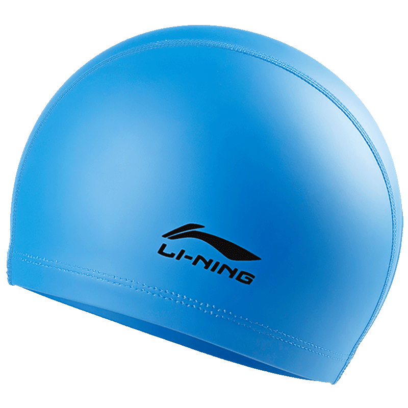 Li-Ning (Lining) Swimming Cap for Men And Women, Comfortable Long Hair PU Coated Swim Cap LSJK858-2 Blue