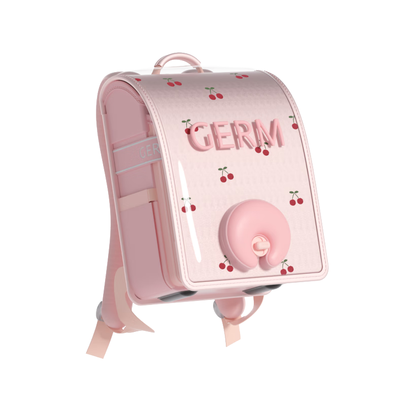 Germ Backpack for Primary School Students, Ultra-Light Spine Protection, for Girls And Children in Grades 4-6, Large Capacity, Pink Cherry Blossom, Enlarged Versio