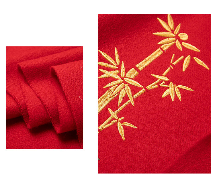 Shanghaigushi 100% Wool Scarf Gift Box, Winter Warmth, Embroidered Neckwear for Men And Women, Birthday Gift for Mom Or Teacher, National Day Present 41