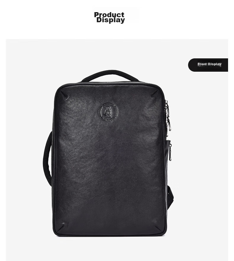 Hush Puppies Men's Backpack, Business Leather Backpack with Large Capacity, 15.6-Inch Laptop Bag for Travel, Gift 10