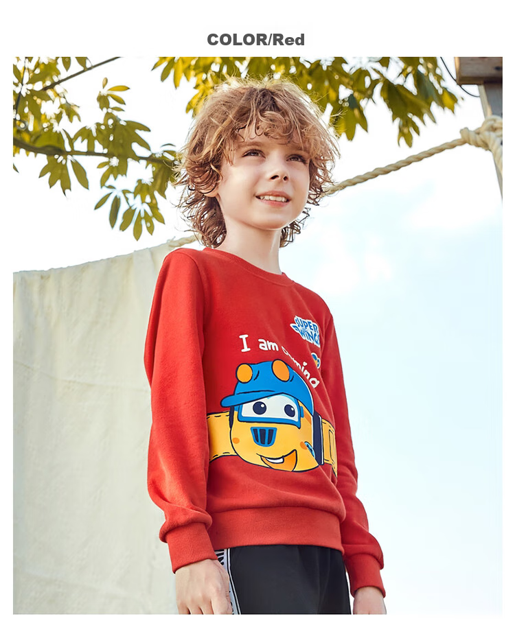 Baleno Children's Clothing, Spring And Autumn 2022 Collection, Super Wings Print Boys' Sweatshirt, Stylish Kids' Sports Long Sleeve, 20E, Floral Gray, 90cm 9