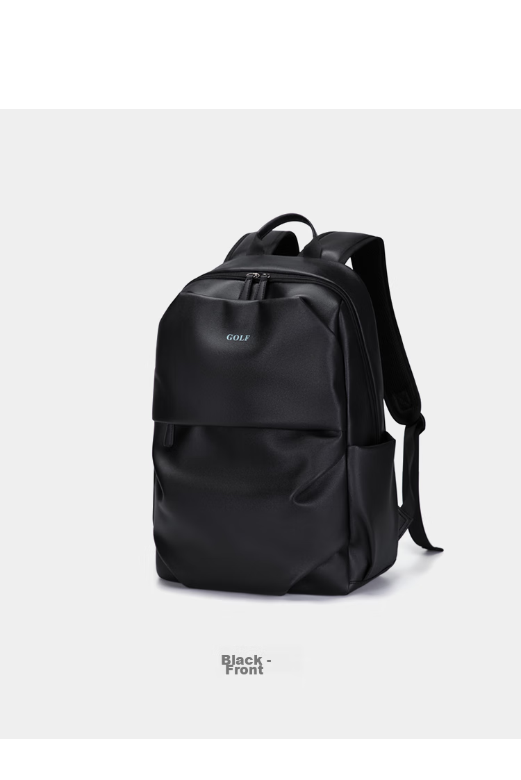 GOLF Backpack for Men, Large Capacity, Korean Style Student Schoolbag, 15-Inch Laptop Bag, Travel Bag, Black 17