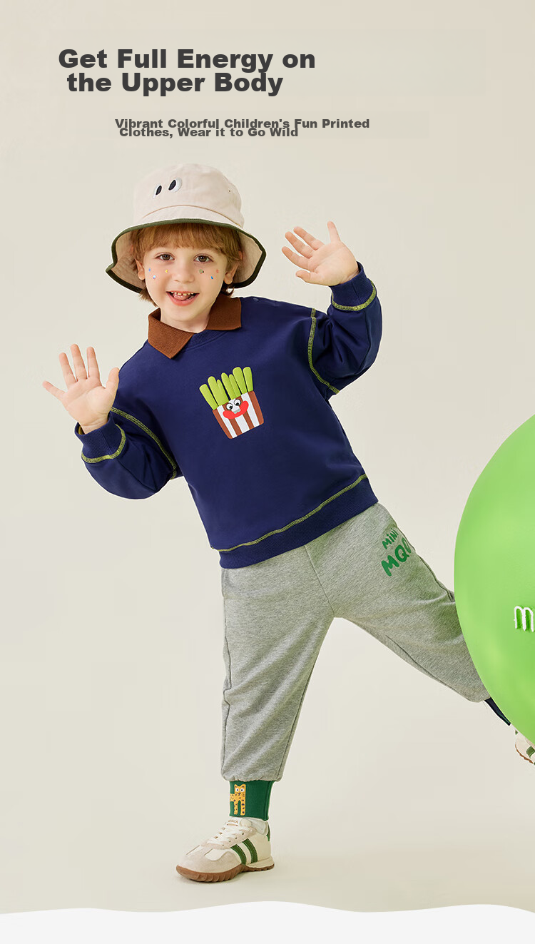 MQDMINI Boys' Sweatshirt, Children's Round Neck Top, Stylish And Trendy Clothing for Young Kids, French Toast Bluebell 3