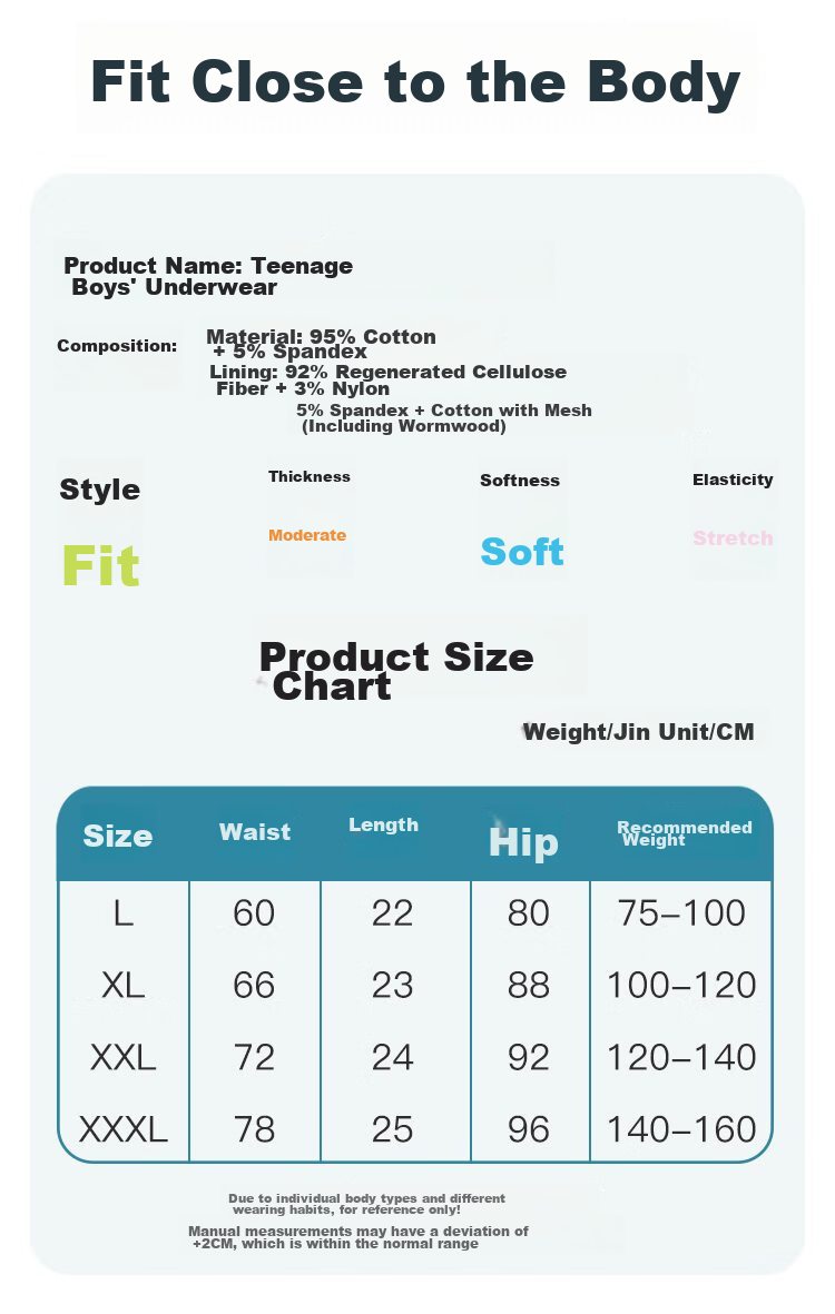 Bingxuemumian Boys' Underwear for Teenagers, Developmental Stage 12-16 Years Old, Boxer Briefs, Cotton 3A Antibacterial, for Older Children And Teens 11