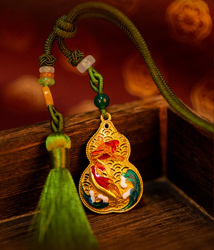 SINO-FOREIGN ENAMEL GALLERY "Good Luck" Hanging Ornament, Car Key Pendant, Small Accessories for Backpacks And Gourds, New Year Gift 4
