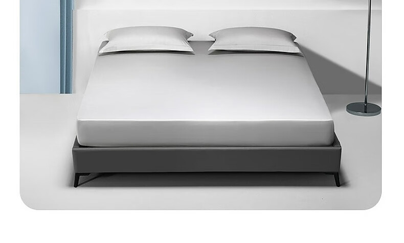 Shuixingjiafang Cotton Bed Sheet, 100% Pure Cotton, 60-Count Long-Staple Cotton, Satin Bedspread, Single Piece Bed Cover, Dust-Proof Mattress Cover, 180x200 35