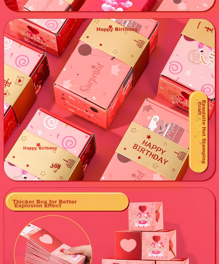 Dipuer Surprise Bouncy Box, Red Packet, Money Explosion, New Year's Gift, Valentine's Day Present, Ceremonial Gift for Boyfriend Or Girlfriend, Birthday Gift 6