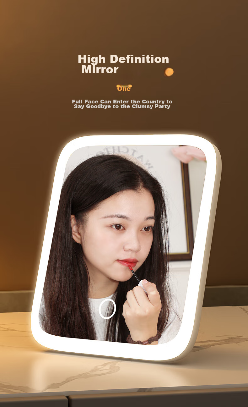 JEPPE LED Makeup Mirror with Light, Three-Color Portable Folding Vanity Mirror, Gift for Girlfriend, Fill Light 2