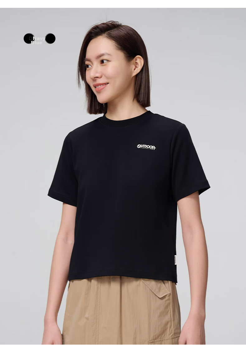 OUTDOOR PRODUCTS Women's Pure Cotton T-Shirt Spring Summer 2026 Breathable Couple Short Sleeve Light Spring Dopamine Rainbow T-Shirt OFTX422461 20