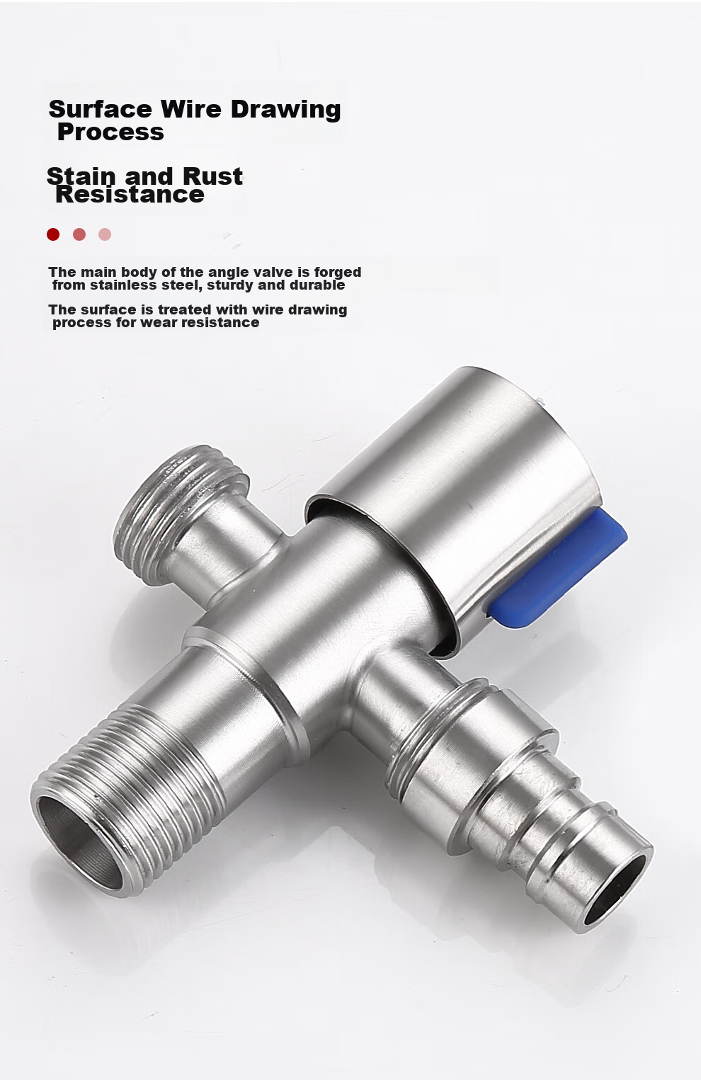 CVBAB Angle Valve, One Inlet Two Outlets, Three-Way, 1/2 Inch And 3/8 Inch Dual-Use Toilet Angle Valve, One-Inlet Two-Outlets Double-Opening Washing Machine Faucet CV1117 7