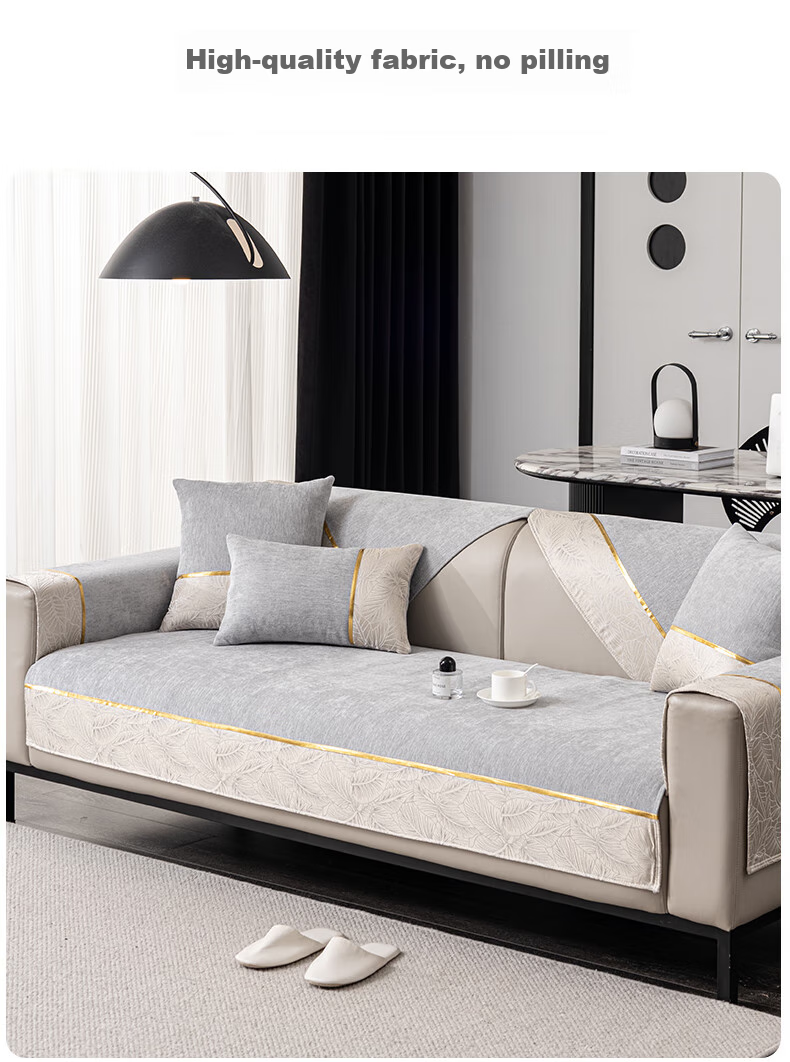 Jingxun Chenille Sofa Cushion, Sofa Towel, All-Season Non-Slip Seat Cover, Sofa Slipcover, Yeyun 90*160cm 10