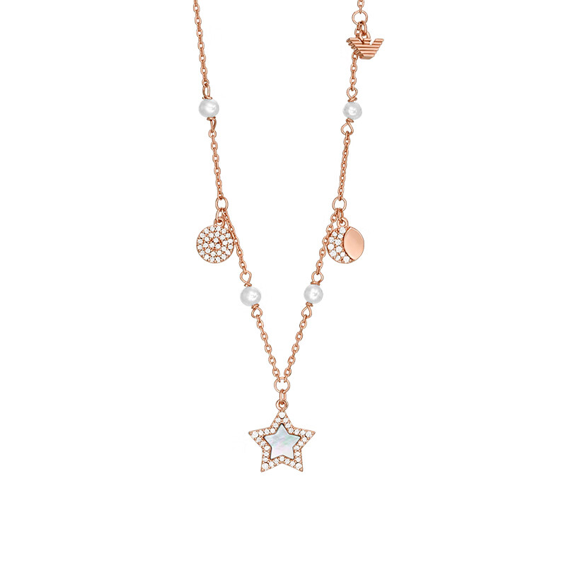 EMPORIO ARMANI Women's Necklace, Star-Shaped Rose Gold, Unique Birthday Gift for Girls, EGS3106221
