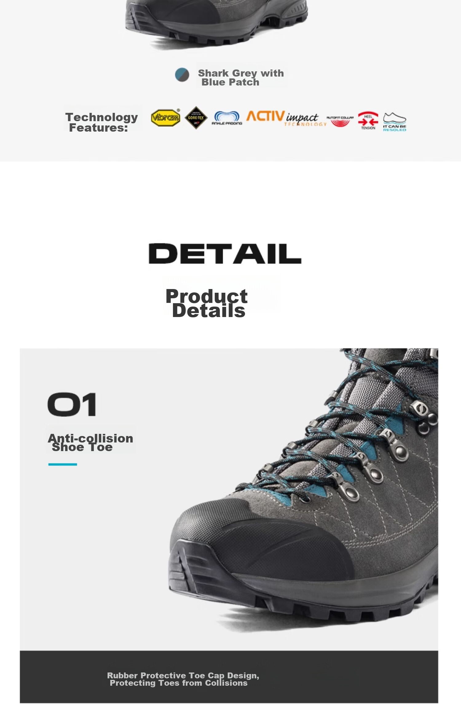 SCARPA Gengrenboqi Trekking Kailash Men's Waterproof Hiking Outdoor Mountaineering Shoes 61056-200 43N 14