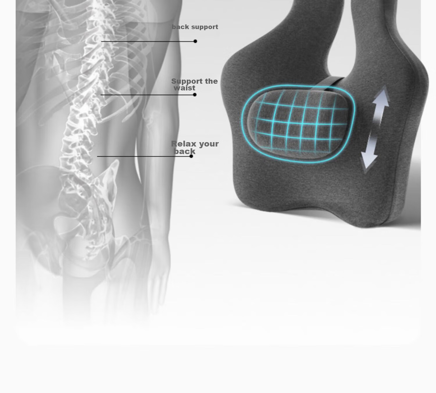 CHECA GOODS Lumbar Support Cushion for Office And Car Seats, Back Support Pad, Waist Pillow, Chair Backrest Cushio 8