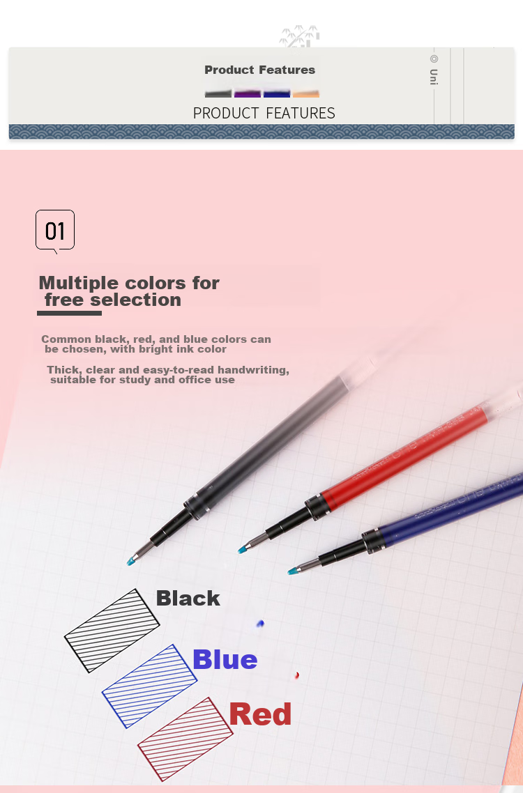 Uni Mitsubishi [Popular Product] UMR-05S Retractable Pen Refill, 0.5mm Gel Ink, Black Refill, Compatible with Xiaonongxin ONE UMN-S Series, Pack of 10 3