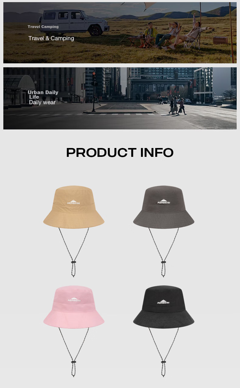 AERBEISI Fisherman Hat, Outdoor Sports Sun Protection, UV-Resistant, Sun-Shading, Hiking, Lightweight, Quick-Drying, Large Head Circumference, Unisex Style, Khaki 3