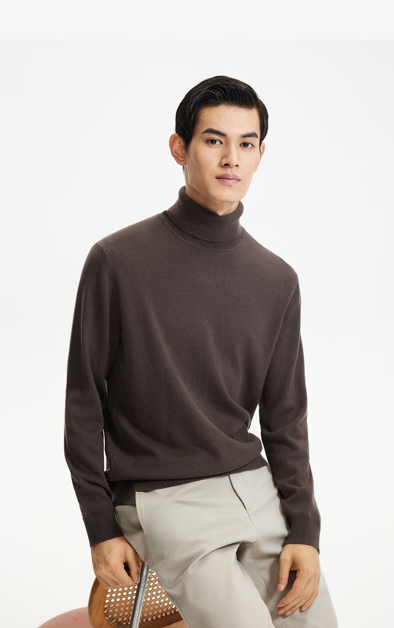 Goldlion Men's Simple Half-Zip Casual Knit Sweater with Cashmere/Wool, Fall/Winter 2025 10