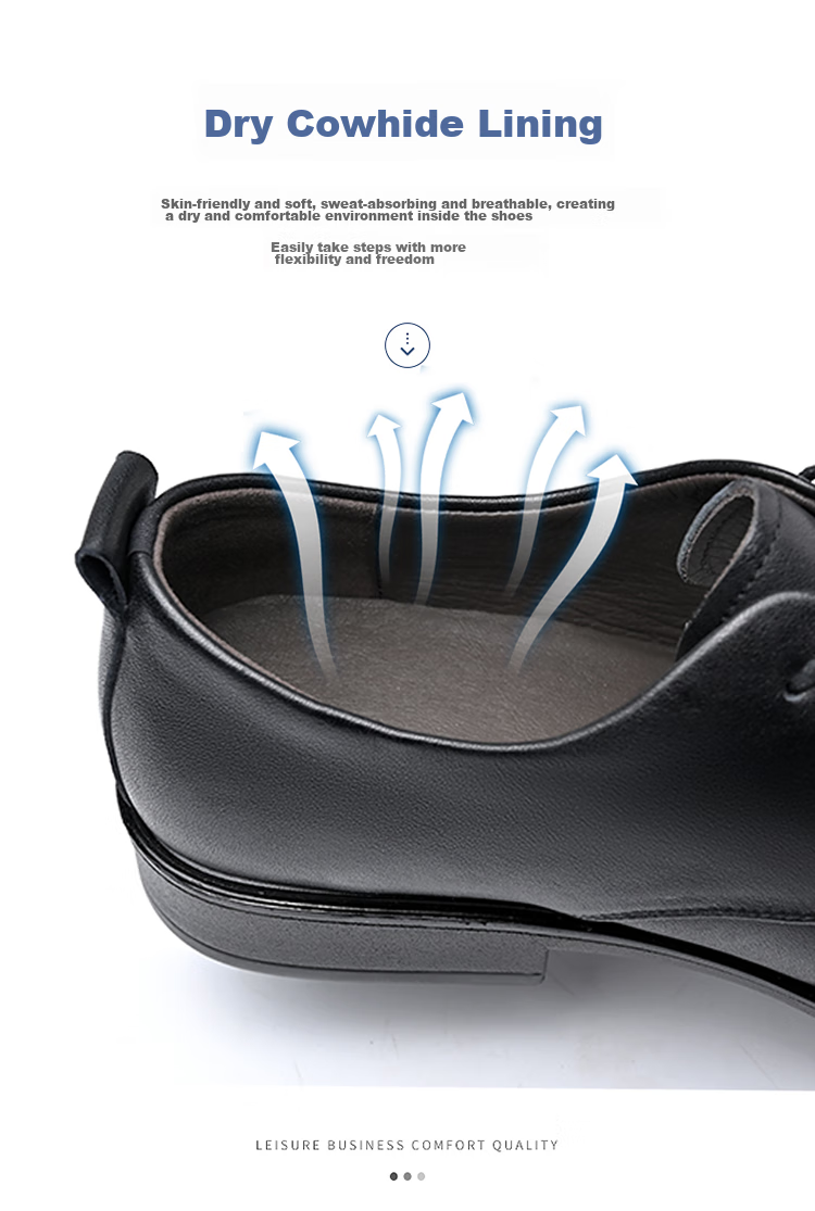 SPIDER KING Men's Leather Shoes, British Style Lace-Up Formal Shoes, Versatile Comfortable Business Casual Shoes, 22393 Black, Size 37 8