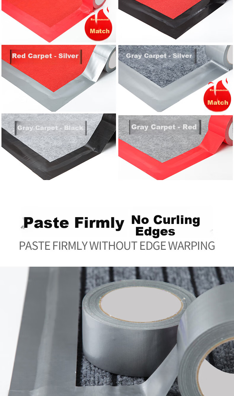 Elifo Colored Cloth-Based Tape, Strong Carpet Tape, Floor Red Carpet, Colorful Adhesive Tape, Heavy-Duty Tape, Floor Sealing Edge, Stage Curtain, Advertising Cloth, Adhesive Sticker, Can Be Hand-Torn, Waterproof And Wear-Resistant 4
