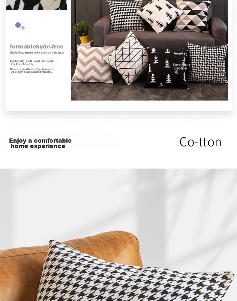 Ali Pillow Sofa Cushion Headboard Backrest Bed Waist Pad Office Lumbar Support Throw Pillow Cover with Inner Filling, 45*45 Qian Ge Bird Patter 4