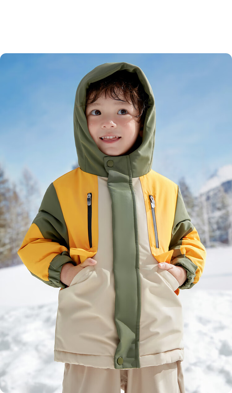 BALABALA Children's down Jacket for Girls And Boys, Winter Hooded Coat, Warm Outerwear, Outdoor Thickened 34