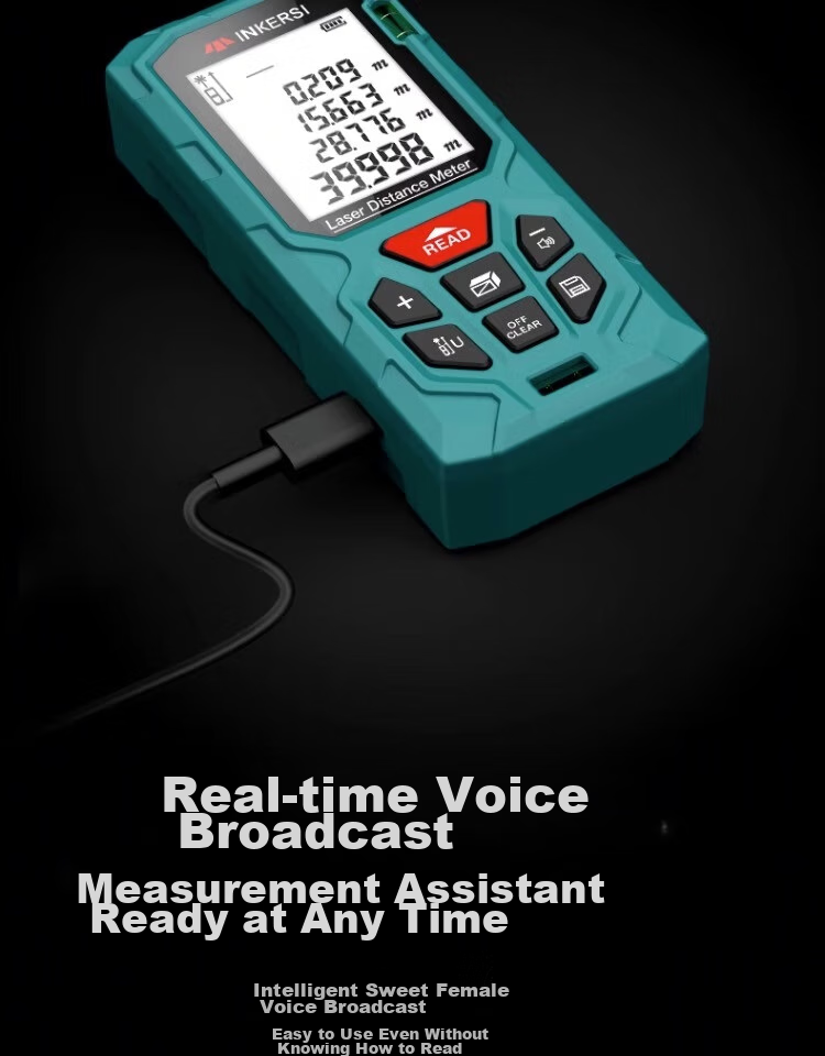 INKERSI Voice-Controlled Laser Distance Meter, 120-Meter High-Precision Electronic Ruler, Infrared Room Measuring Device, Millimeter Accuracy, KE120A 7