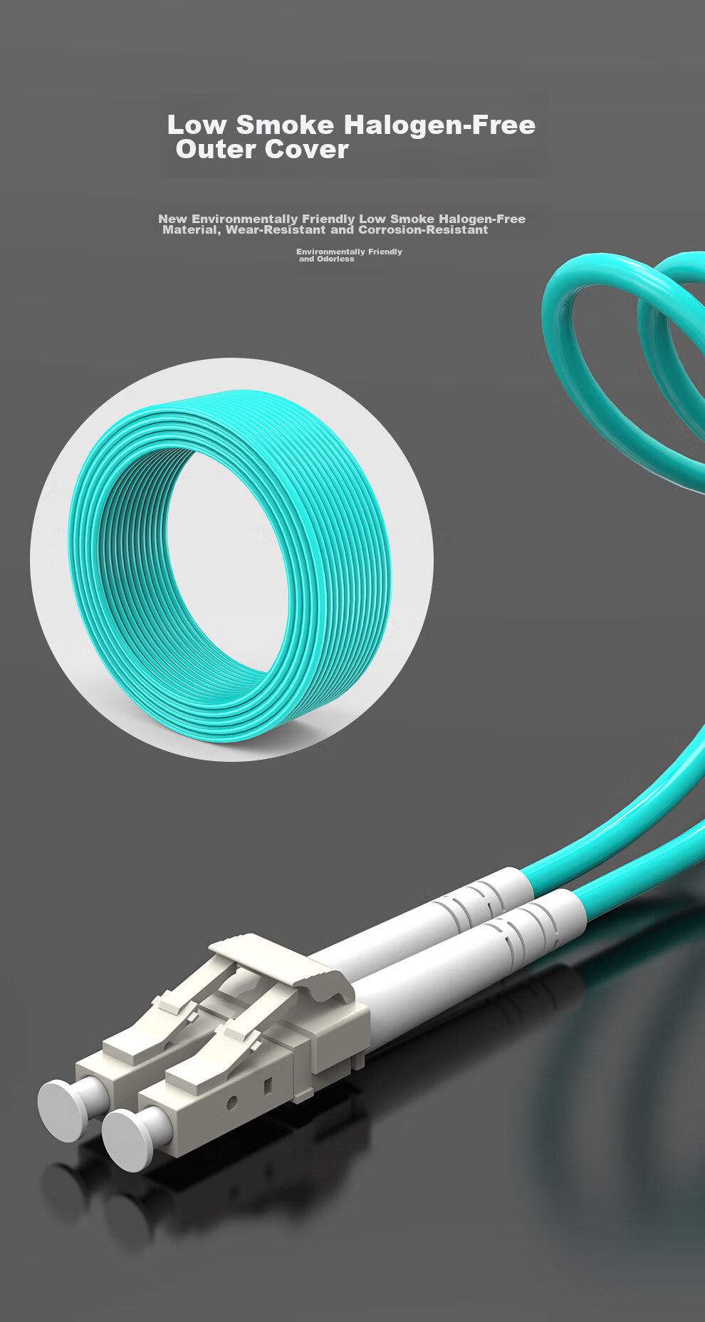 SK-LINK Fiber Optic Patch Cable, LC-LC 10 Gigabit Multi-Mode OM3 Telecom-Grade Dual-Core Fiber Optic Cable, 15 Meters, LZSH Low Smoke Zero Halogen, SK-TX10GMM 6