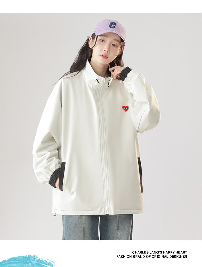 Chaersitaoxin Double-Sided Jacket for Men, Spring And Autumn, Couple's Windproof Coat, Red, Size M 5