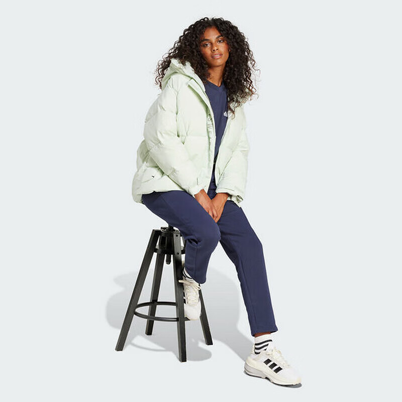 Adidas Women's Winter Regular Duck Down 600 Fill Power Linen Green Hooded down Jacket JM4619 XL 3