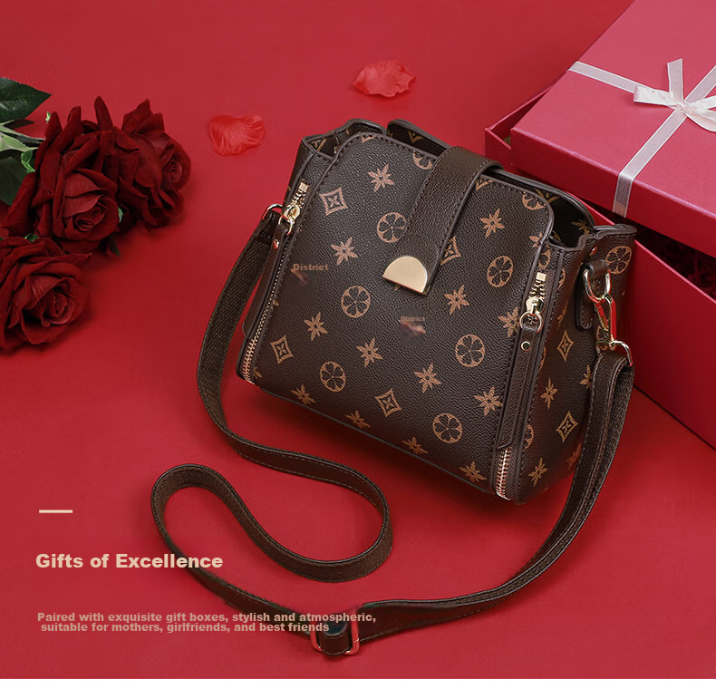 Aiqinghai Handbag, Women's Bucket Bag, Crossbody Shoulder Bag, Large Capacity, Light Luxury Brand, Birthday And Mother's Day Gift, Practical Present for Mom 1
